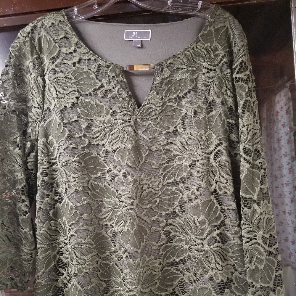 JM Collection Gr Lace Nylon/Spandex over Poly NWT